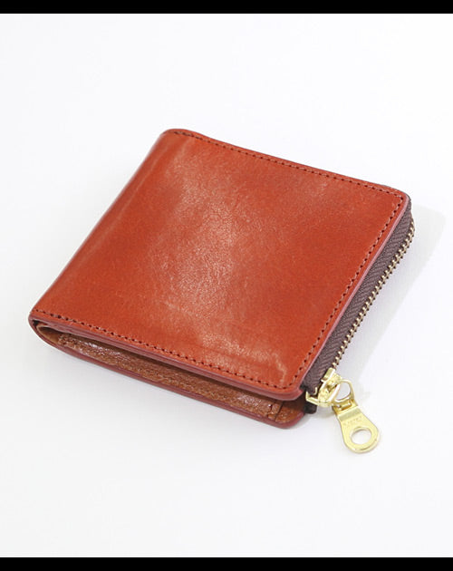 イタリアンレザーショートL字ウォレット　折りたたみ財布