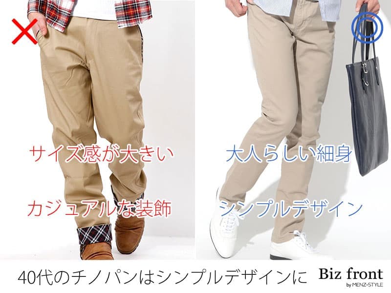 40代男性のチノパンコーデがおじさん臭く見えてしまうのはカジュアル過ぎるのが原因