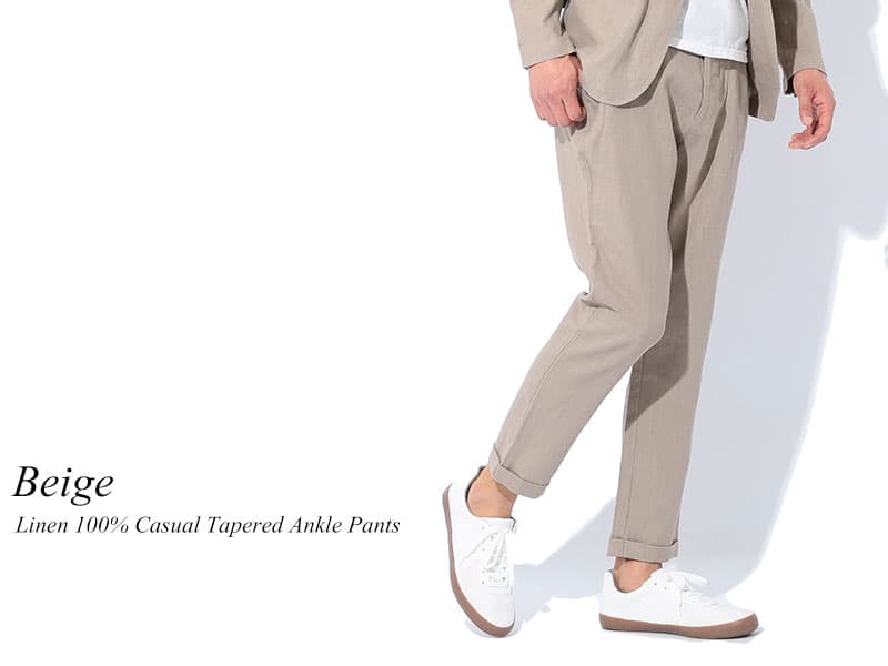 夏パンツの着こなしはくるぶし丈