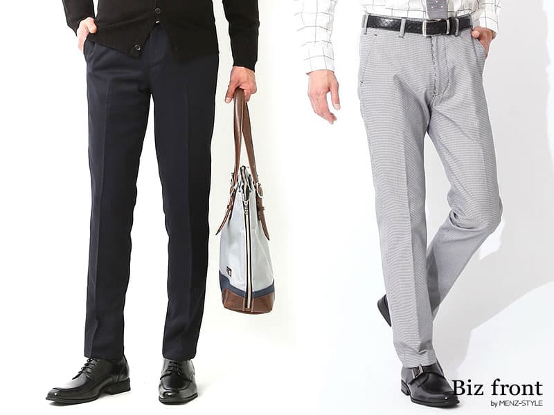 パンツは清潔感のある細身のシルエットで