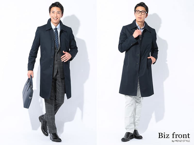 スーツにもカジュアルにも着られるコートが人気