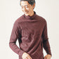 裏起毛素材無地・ボーダー長袖タートルネックTシャツ Biz