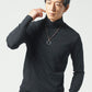 裏起毛素材無地・ボーダー長袖タートルネックTシャツ Biz