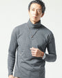 裏起毛素材無地・ボーダー長袖タートルネックTシャツ Biz