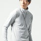 裏起毛素材無地・ボーダー長袖タートルネックTシャツ Biz