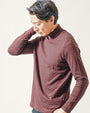 裏起毛素材無地・ボーダー長袖タートルネックTシャツ Biz