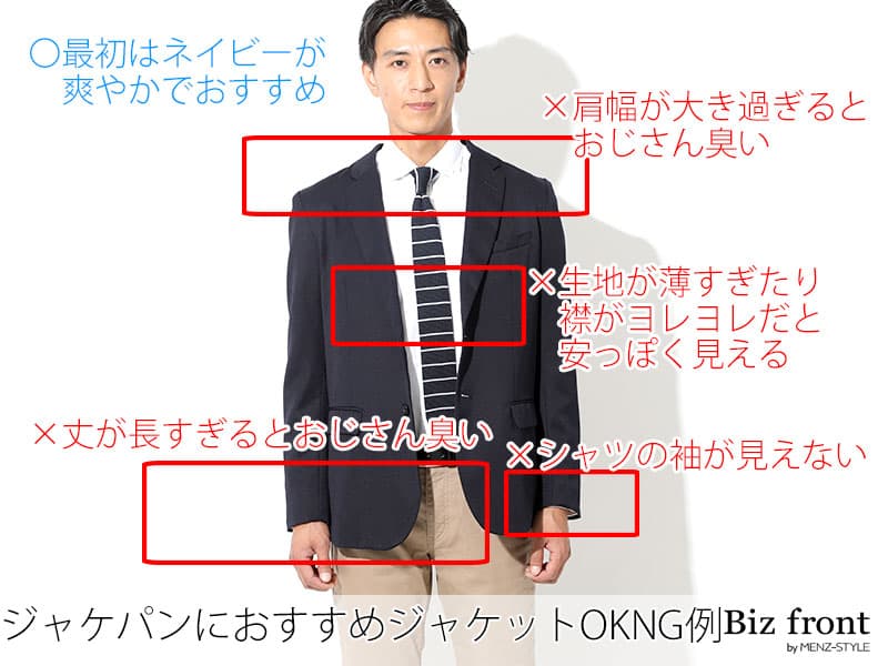 チノパンに合うビジネスカジュアルジャケットの比較画像