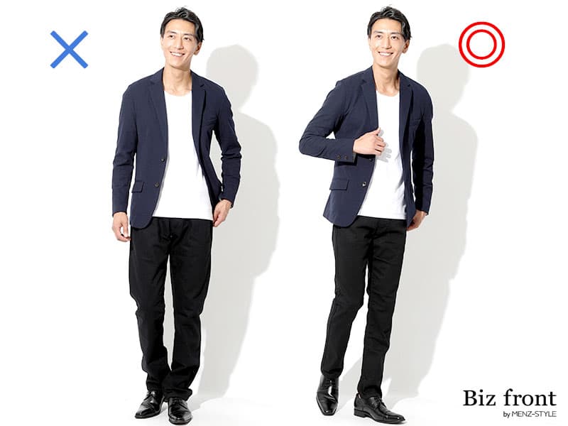 黒パンツのメンズビジネスコーディネート例