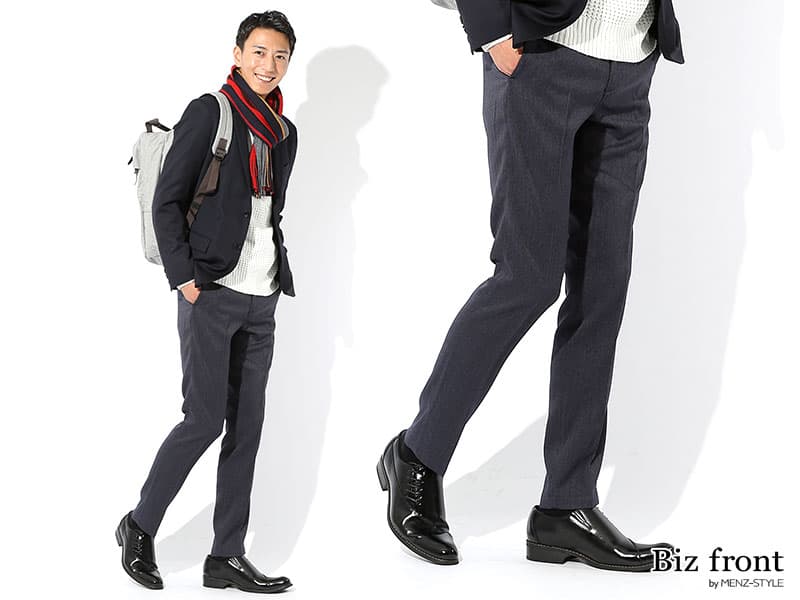 おすすめのメンズスラックスはスリム・テーパードシルエット／ノータック／クッションなし丈
