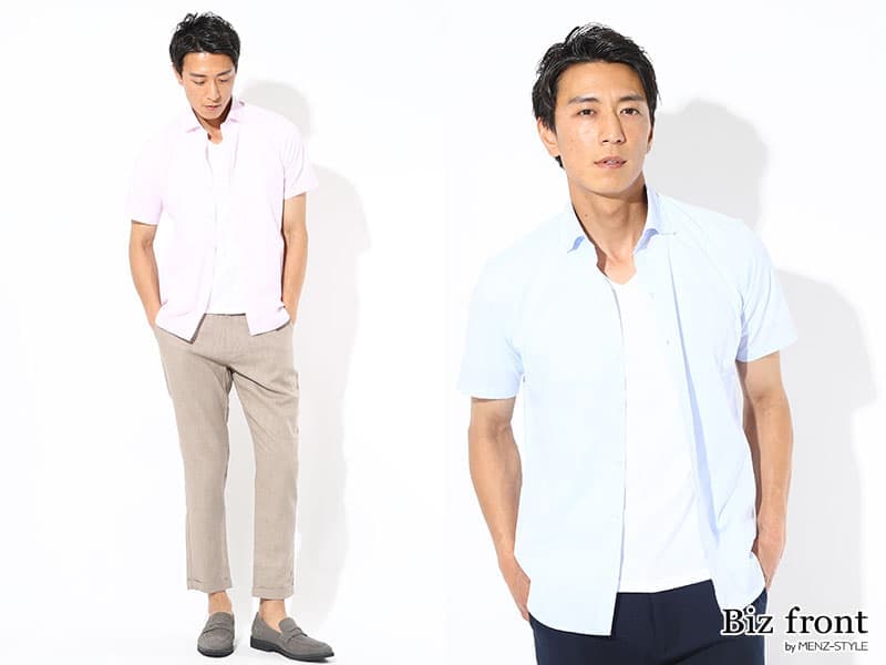 40代の夏のオフィスカジュアルの半袖シャツはおじさん臭くならず、子供っぽくならず