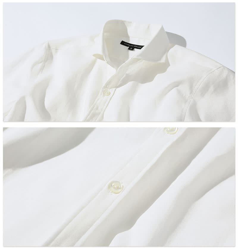 ②オシャレな白シャツは生地が大切