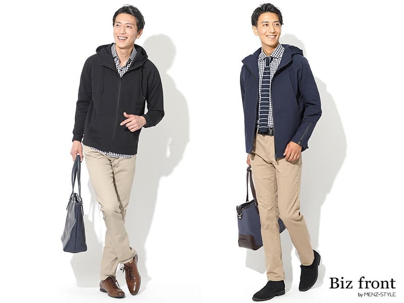 ワイシャツ×パーカーは通勤スタイルにあり？