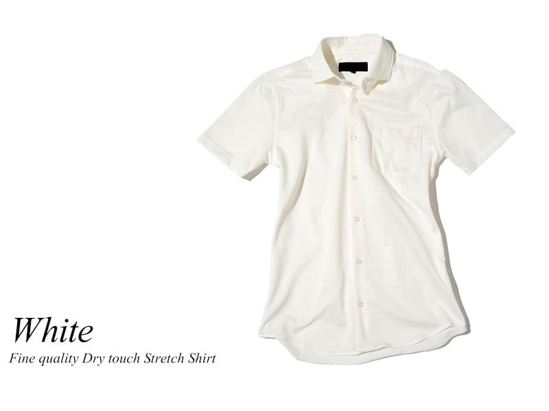 ファインクオリティ半袖ドライタッチストレッチワイシャツ 日本製