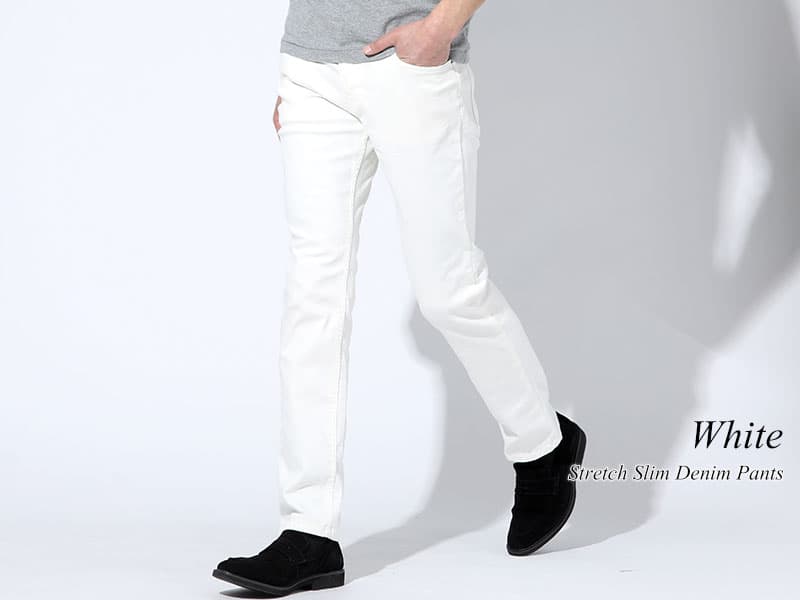 50代におすすめのストレッチスリム白パンツ～白チノパン・白デニムパンツ