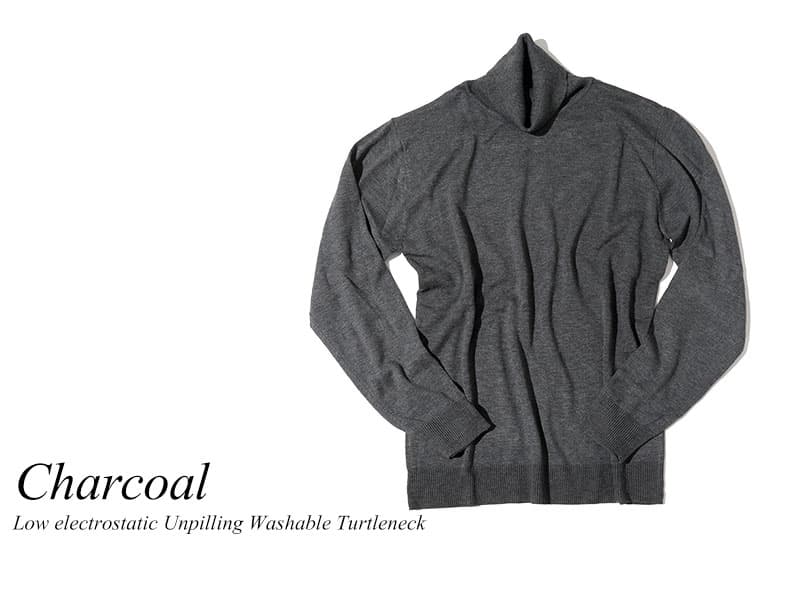 大人の細身シルエット日本製タートルネック