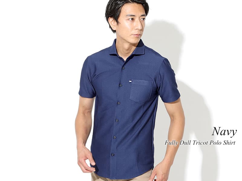 フルダルトリコット鹿の子前開け半袖ポロシャツ 日本製
