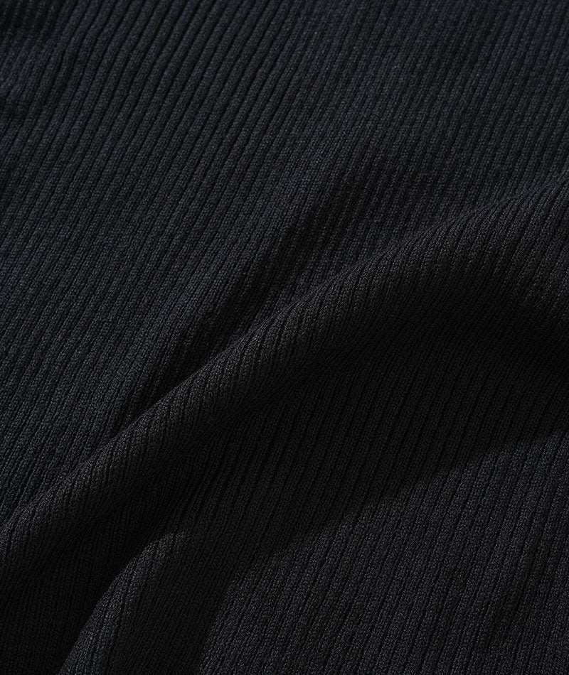 リブ編みスリムハイネックニット Biz