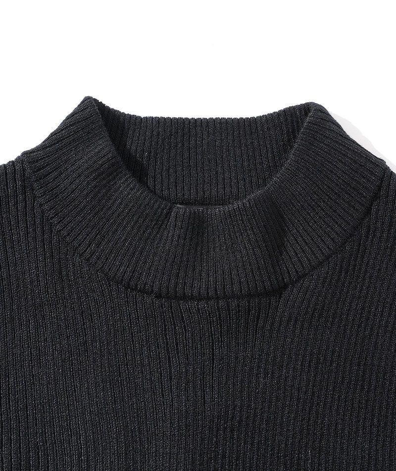 リブ編みスリムハイネックニット Biz