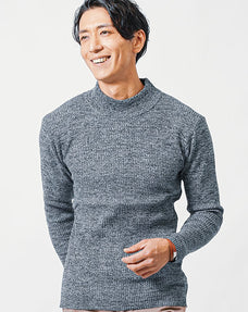 リブ編みスリムハイネックニット Biz