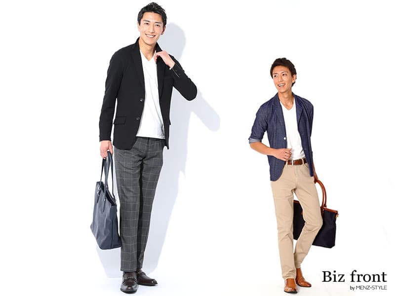 ジャケットとtシャツのバランス・シルエット