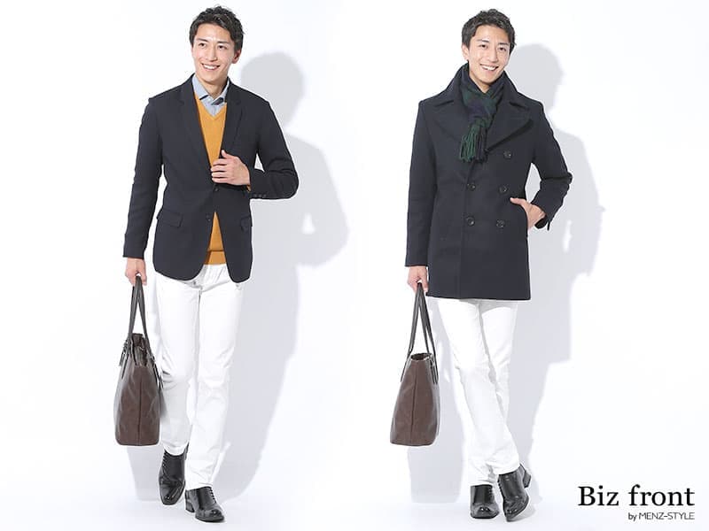 白パンツのコーディネート