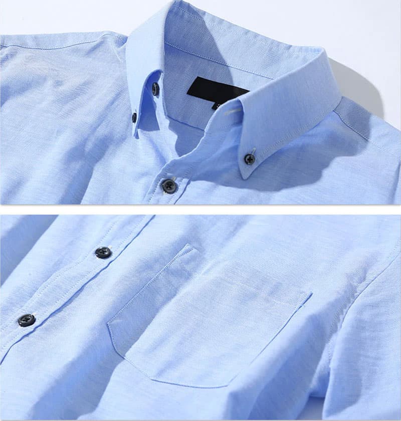 ボタンダウンのオックスフォード生地シャツ