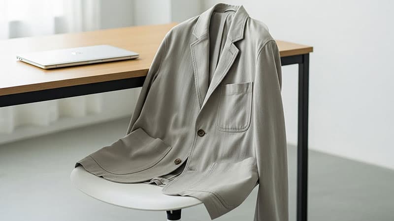 椅子にジャケットが掛かっている様子