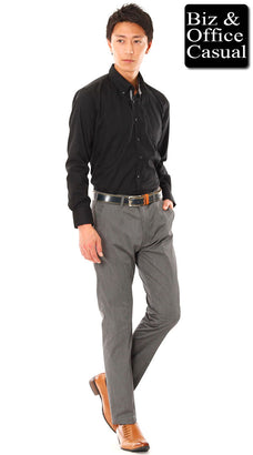 黒ワイシャツのメンズコーデ例