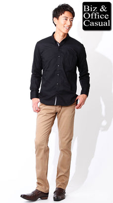 黒ワイシャツのメンズコーデ例