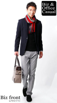 ワインレッド・ボルドーのマフラーのコーディネート例