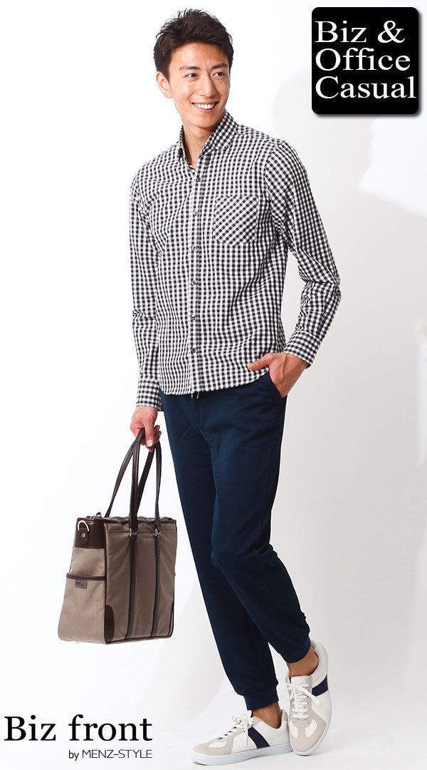 チェックシャツ×イージーパンツ biz16ss_0427のコーディネート例 | ビジネス・オフィス・スマートカジュアル専門通販