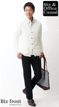 ストライプ白シャツのコーデ