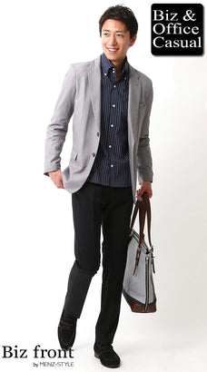 グレージャケットの着こなしコーディネート例