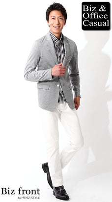 シャツのジャケパンコーデ例