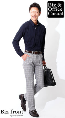 ビジネスポロシャツのメンズコーデ例