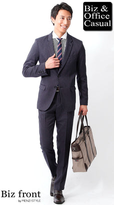 上下スーツでシャツ＆ネクタイのコーデ