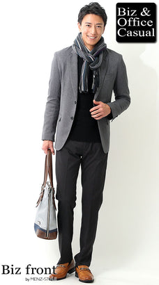 ストライプマフラーのコーデ例