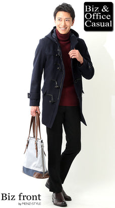 冬の黒パンツコーディネート例