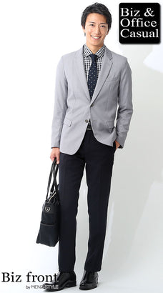 シャツのジャケパンコーデ例