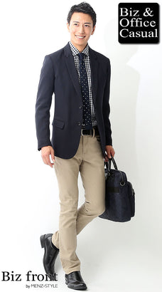 テーラードジャケット×シャツのデート服コーデ例