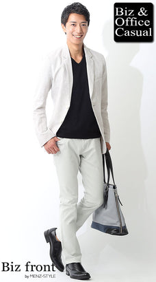 カジュアルな私服ジャケパンコーデ例