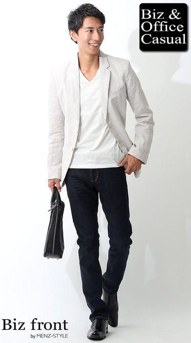 春夏におすすめのジャケット×ジーンズのコーデ例