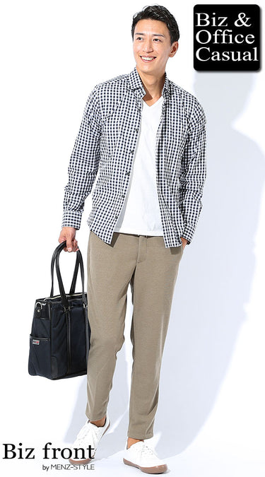 黒・グレー系チェックシャツのおすすめコーディネート例