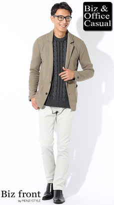 テーラードジャケット×Tシャツ・カットソー・ニットセーターのデート服コーデ例