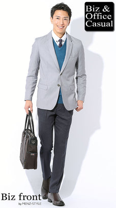 グレージャケットの着こなしコーディネート例