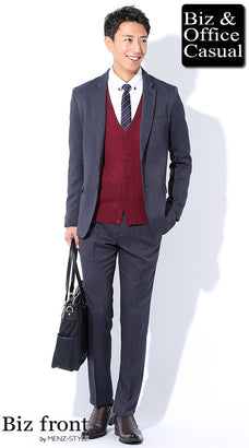 スーツの秋冬の通勤服コーデ例