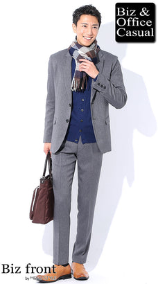 スーツ営業マン・営業職のカーディガンコーデ例