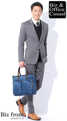 ライトブラウンベルト×グレースーツコーデ例 メンズ おしゃれ