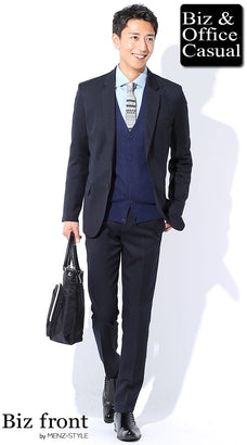 スーツの秋冬の通勤服コーデ例