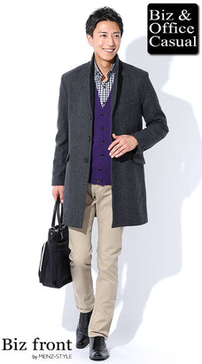 紫・パープルカーディガンのコーデ例